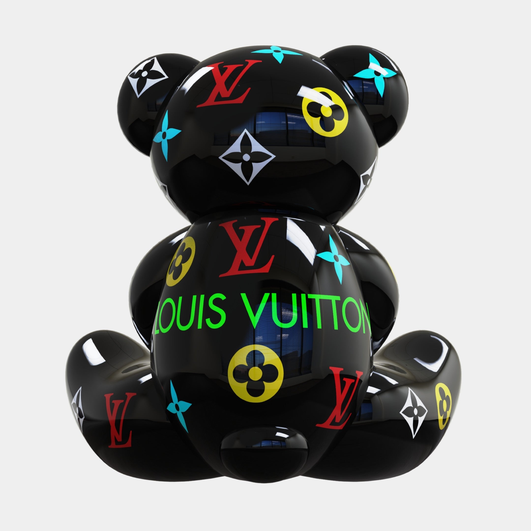 Gacko Multicoloured LV Love Bear Sculpture - 160cm