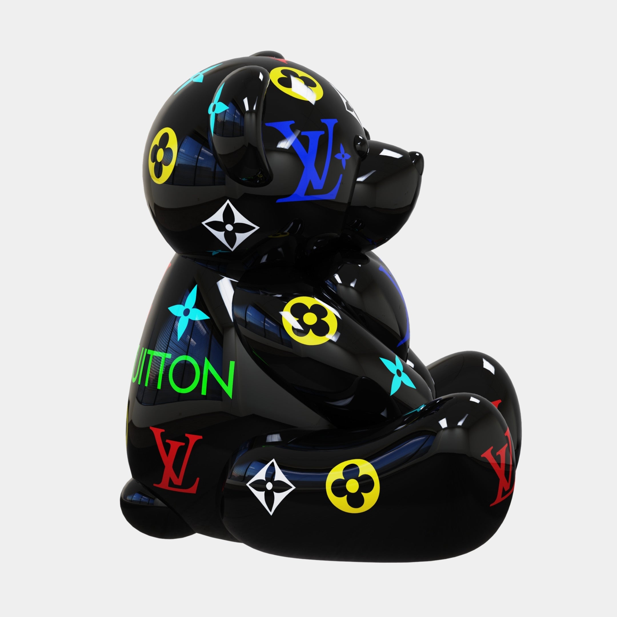 Gacko Multicoloured LV Love Bear Sculpture - 160cm