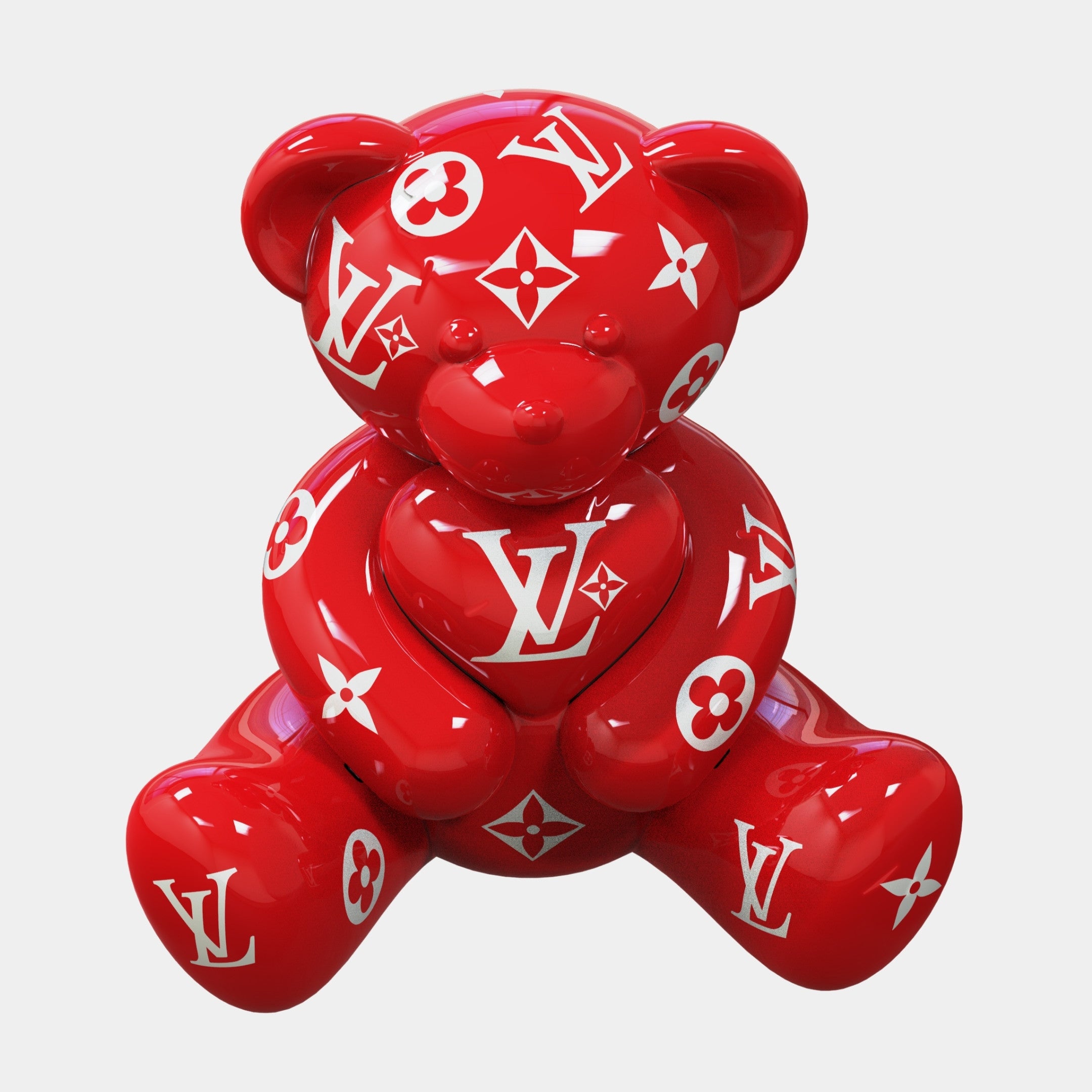 Gacko Red LV Love Bear Sculpture - 80cm