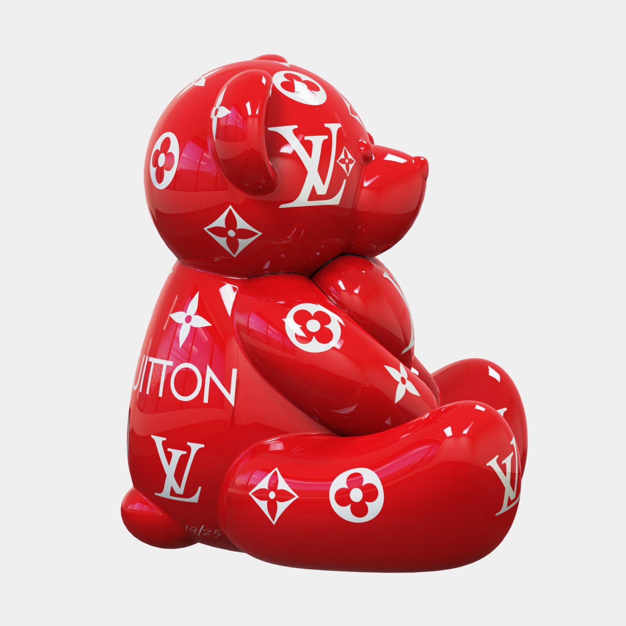 Gacko Red LV Love Bear Sculpture - 80cm