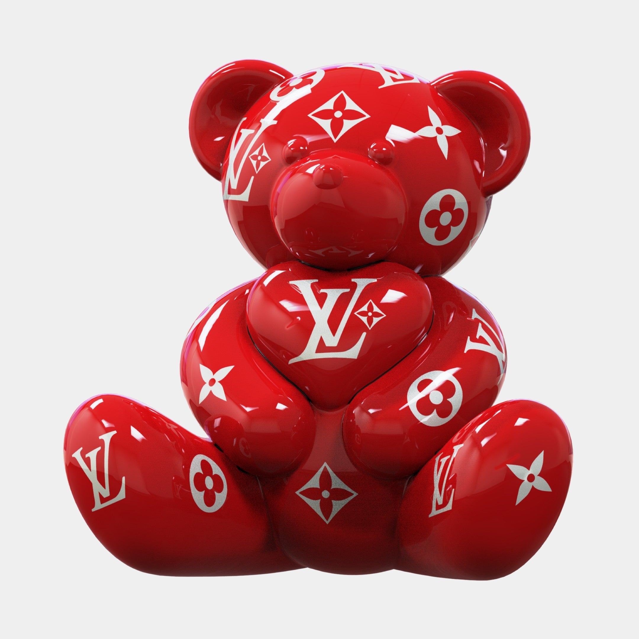 Gacko Red LV Love Bear Sculpture - 80cm