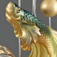 Aurefin Golden Ascend Koi Fish Sculpture - 160cm