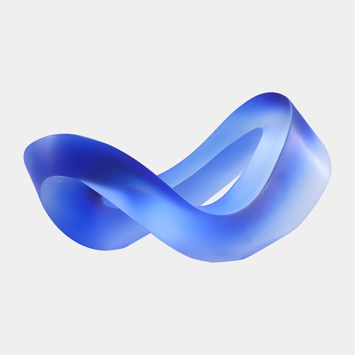 Deep Blue Matt Twisted Band Resin Sculpture - 52cm