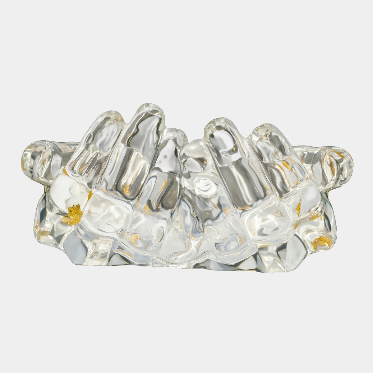 Clear Crystal Crown Cluster Resin Sculpture with Gold Flecks - 65cm