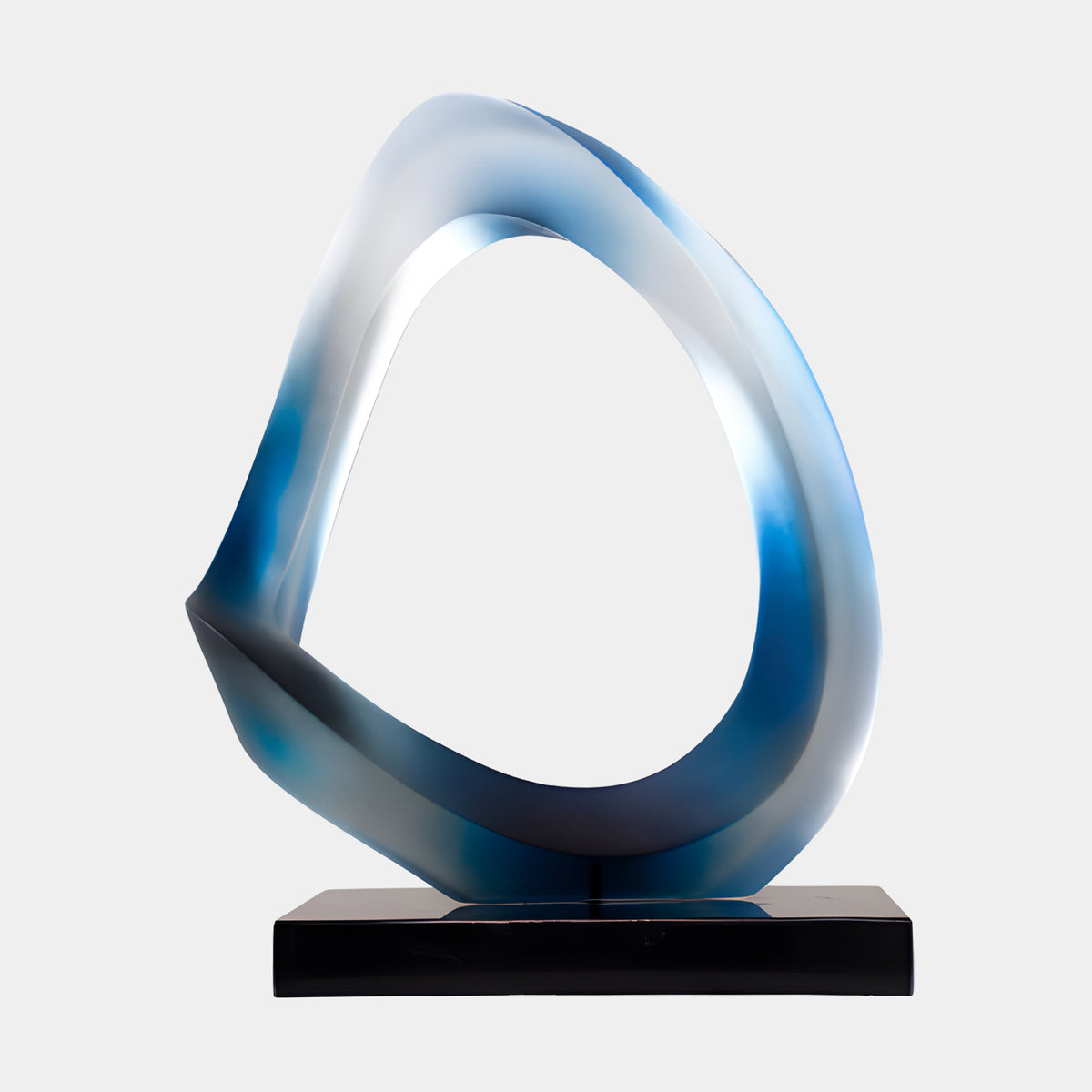 Blue Frosted Twisting Ring Resin Sculpture - 65cm