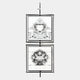 The Vistarte Geometric Illusions Abstract Dual Panel Metal Wall Art by Giant Sculptures features two vertically aligned rectangular pieces with symmetrical, geometric textures—ideal for adding a modern touch to any room.