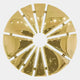 The Halo Gold Segment Circle 3D Metal Wall Art by Giant Sculptures features shiny gold triangular segments arranged in a circular, sunburst-inspired design with a hollow center—ideal for bringing sophisticated style to your space.