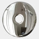 The Auro Chrome Round Gloss Metal 3D Wall Art by Giant Sculptures is a shiny, silver ring-shaped decor with a mirrored finish—ideal for adding striking modern appeal to any interior.
