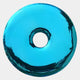 Auro Sapphire Blue Round Gloss Metal 3D Wall Art by Giant Sculptures features a shiny blue-green finish, smooth surface, and central circular hole—perfect for adding a glossy, modern touch to your interior decor.