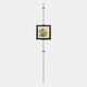 The Ecliptica Sunflower Botanical Illustration Gold Frame Wall Art by Giant Sculptures hangs on a brass rod with adjustable brackets, bringing botanical charm and modern style to any space against a clean white background.