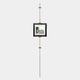 The Ecliptica Mountain Landscape Gold Frame Wall Art by Giant Sculptures hangs from a brass vertical picture rail system against a plain, light background.