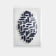 The Elysian 3D Ceramic Wall Art by Giant Sculptures features rhythmic navy blue, leaf-like shapes on a white rectangular canvas. Perfect for contemporary spaces, the overlapping shapes vary in size to create depth and dynamic energy.