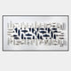 The Elysian 3D Ceramic Wall Art by Giant Sculptures features white and dark blue abstract ovals in a horizontal layered design, arranged on a white background and framed in black.
