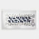 The Elysian 3D Ceramic Wall Art by Giant Sculptures features an abstract navy blue and white design with layered, sculptural shapes that create striking shadows—an ideal statement piece for contemporary interiors.
