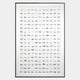 The Luneve 3D Ceramic Wall Art by Giant Sculptures features a grid of minimalist, hand-painted landscapes in black and gray, each enhanced with gold accents and set within a sleek metal border.
