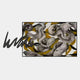 The Graffio Abstract Yellow Swirl Canvas Wall Art by Giant Sculptures features bold black, gray, and white brushstrokes over yellow and black curved shapes, with striking dark scribbles extending beyond the main rectangle on the left.