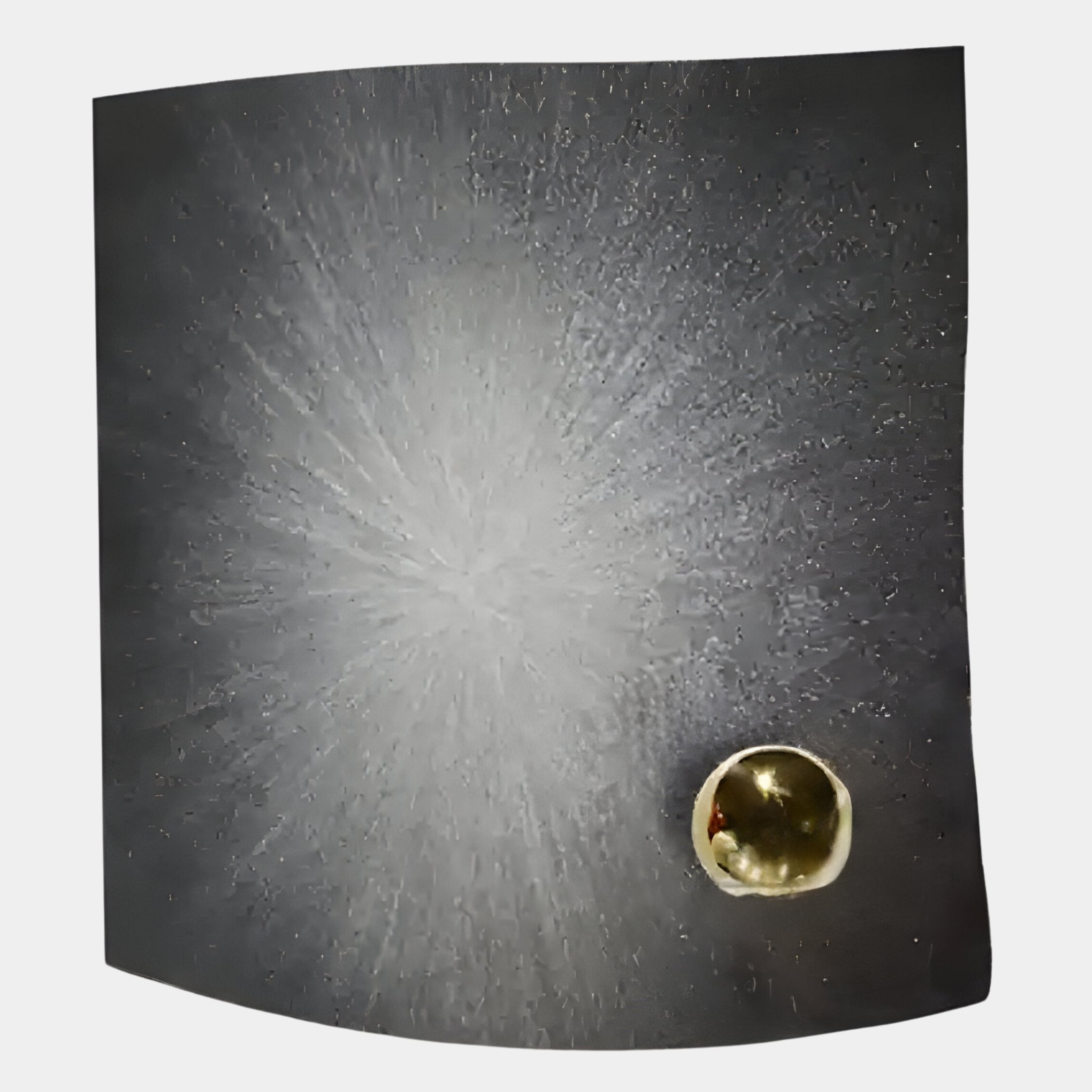 A metallic sphere meets a dark surface, releasing a burst of white particles—a striking scene evocative of Giant Sculptures’ Astralis Silver Radiance Abstract 3D Wall Art, ideal for adding drama to modern interiors.