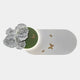 The Flutter Bloom Green Butterfly Floral 3D Wall Art by Giant Sculptures features white floral designs on a green and white oval base, accented with gold butterflies and soft lighting for an elegant, nature-inspired decor.