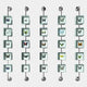 The Papilio Butterfly Cascade Blue Modern 3D Wall Art Set by Giant Sculptures features five vertical rods displaying transparent cubes, each showcasing a unique butterfly specimen—an elegant, minimal wall art piece ideal for modern spaces.