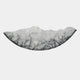 The Arcana Grey Abstract Branch Mosaic Half-Moon 3D Wall Art by Giant Sculptures features a curved, gray-scale mountainous scene with abstract leafless branches and grid details, embodying modern artistry and mosaic style.