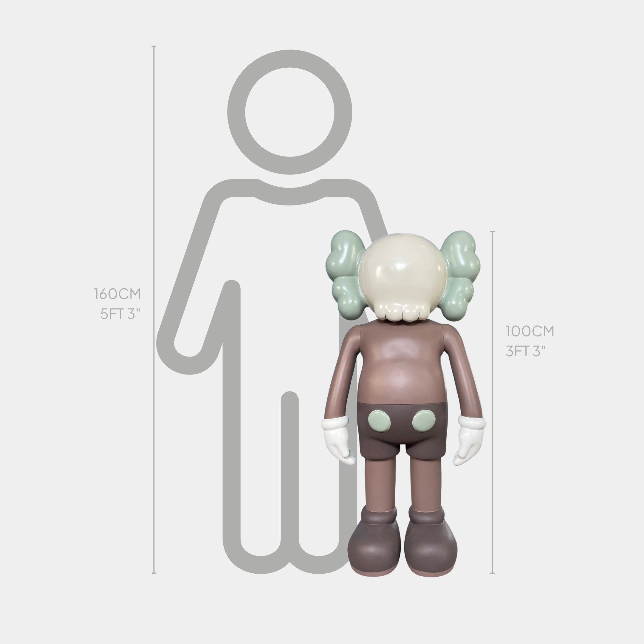 Hazelnut Brown Iconify Standing Sculpture - 100cm