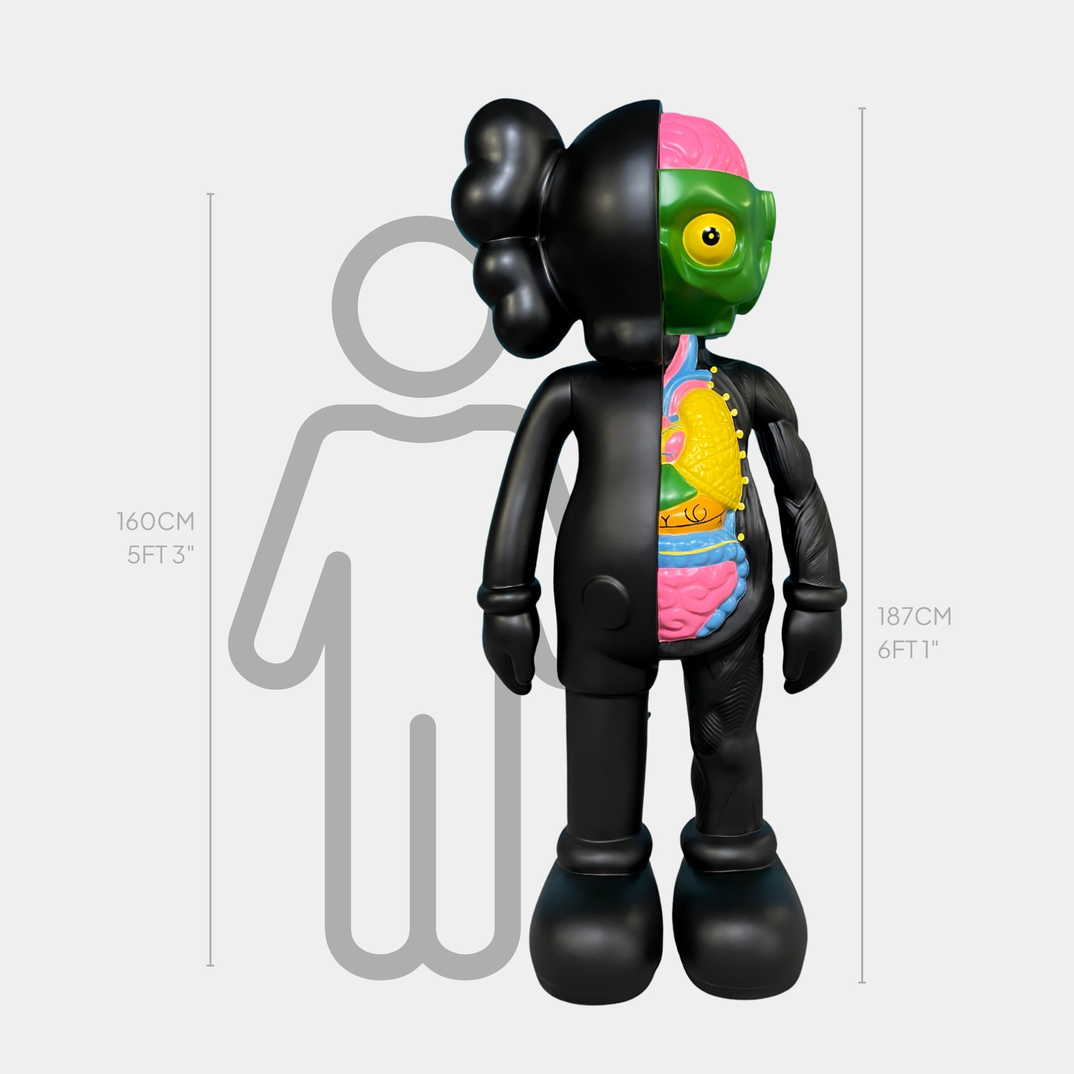 Midnight Black Iconify Anatomy Sculpture - 187cm