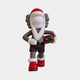 The Giant Sculptures Iconify Christmas Figure - 28cm features a Santa-like cartoon character with a fluffy white beard, red boots, gray cloud-like hair, and a neutral expression holding a green and red gift. Set on a plain white backdrop, its perfect for modern holiday décor.