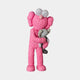 The Giant Sculptures Petal Pink Iconify Loving Furry Figure - 28cm features a pink, furry cartoon figure with round eyes and oversized feet embracing a smaller grey figure, exuding a simplistic and stylized stuffed toy aesthetic against a plain white background.