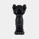 The Midnight Black Iconify Silent Cry Figure by Giant Sculptures is a 28cm resin piece featuring large, round ears and hands covering its eyes, offering a sleek, modern human form ideal for contemporary décor against a plain white background.