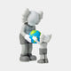 The Soft Grey Iconify Atlas Figure - 30cm by Giant Sculptures features two gray cartoon-like figures with round ears, one larger and one smaller, holding a blue and green globe. This whimsical piece adds a modern touch to interiors while implying themes of sharing or teaching about the world.