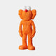 The Giant Sculptures Flame Orange Iconify Furry Figure - 30cm stands upright with an orange, fuzzy body, large white eyes, a red nose, oversized feet, and elongated arms with mitten-like hands against a plain white background.