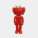 The Fiery Red Iconify Furry Figure by Giant Sculptures is a 30cm red puppet-like collectible with exaggerated eyes and a textured, fur-like surface against a plain background, capturing the essence of contemporary pop art.