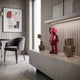 Blush Ruby Iconify Anatomy Figure - 37cm, ruby red and pink anatomical cutaway figure displayed on a sideboard in a modern living room.