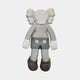 The Soft Grey Iconify Flat Figure by Giant Sculptures is a 38cm resin statue featuring a modern pop art design with a gray cartoon character with a skull-like head, crossed-out eyes, and puffy ears, standing in shorts, gloves, and boots on a white base.