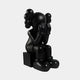 The Midnight Black Iconify Melancholy Sitting Sculpture by Giant Sculptures is a 70cm piece featuring a cartoonish figure with gloves over its face, round ears, and large shoes, expressing sadness or contemplation.