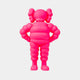 Standing on a white background, the Electric Pink Iconify Rollo Warrior Sculpture by Giant Sculptures, at 80cm tall, embodies Pop-Art Style with its bright pink color, puffy cartoon design, large round ears, segmented limbs and playful stance.