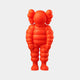 The Fiery Orange Iconify Rollo Sculpture - 80cm by Giant Sculptures is a cartoon-like figure displaying modern excellence, featuring a rounded body, large sphere-like ears, and segmented limbs. It stands upright on a plain white background.