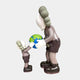 The Giant Sculptures Hazelnut Brown Iconify Atlas Figure (30cm) features two cartoon-like characters, one tall and one small with gray hair, holding a globe—an ideal symbolic sculpture for sharing or teaching about the world in your home office.