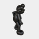 The Midnight Black Iconify Friendship Sculpture by Giant Sculptures (150cm) features a matte black, cartoonish figure with gloved hands and oversized shoes, bending forward—ideal as a modern resin art piece against a plain white backdrop.