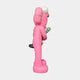 The Giant Sculptures Petal Pink Iconify Loving Furry Sculpture (135cm) features a pink, furry cartoon figure upright with an ice cream cone, viewed from the side on a white background—perfect for whimsical, artistic home decor.