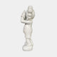 The Cloud White Iconify Silent Cry Sculpture - 91cm by Giant Sculptures features a glossy white finish, round shapes, gloved hands, and large shoes, standing upright with one hand covering its face—a striking piece for modern art decor.