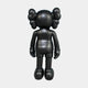 Rear view of the Giant Sculptures Midnight Black Iconify Standing Figure 37cm, showing the rounded torso, three puffy head protrusions, and planted feet on a plain background.