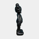 Side profile of the Midnight Black Iconify Standing Figure - 37cm by Giant Sculptures, showing the rounded torso, oversized feet, and puffy head shapes on a white background.