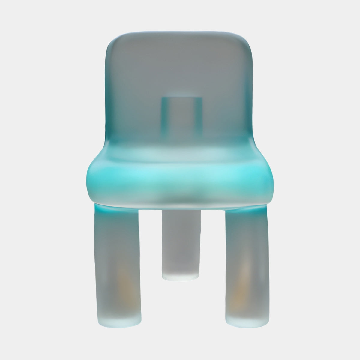 Frosted Turquoise Cast Resin Dining Chair - 73cm