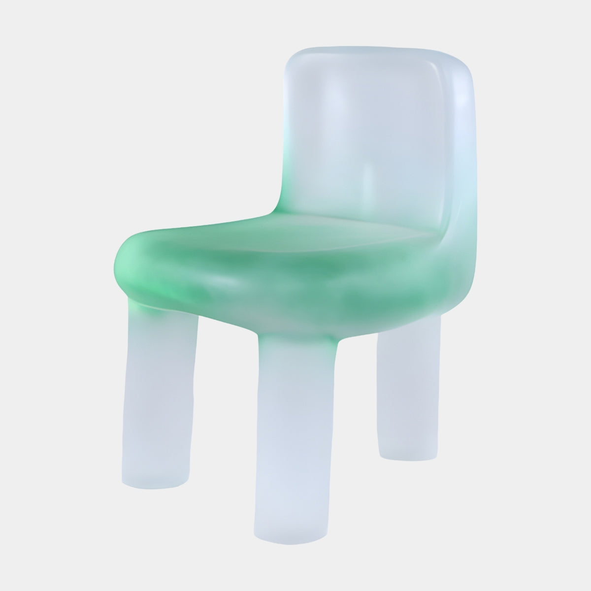 Frosted Green & White Cast Resin Dining Chair - 73cm