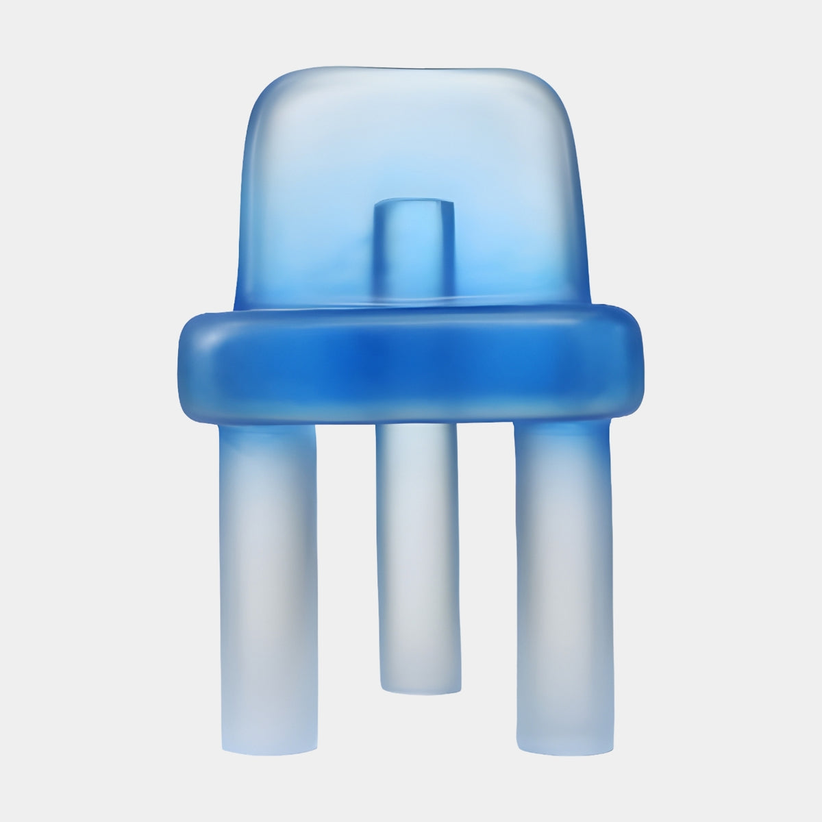 Blue Frosted Slab Back Cast Resin Chair - 58cm