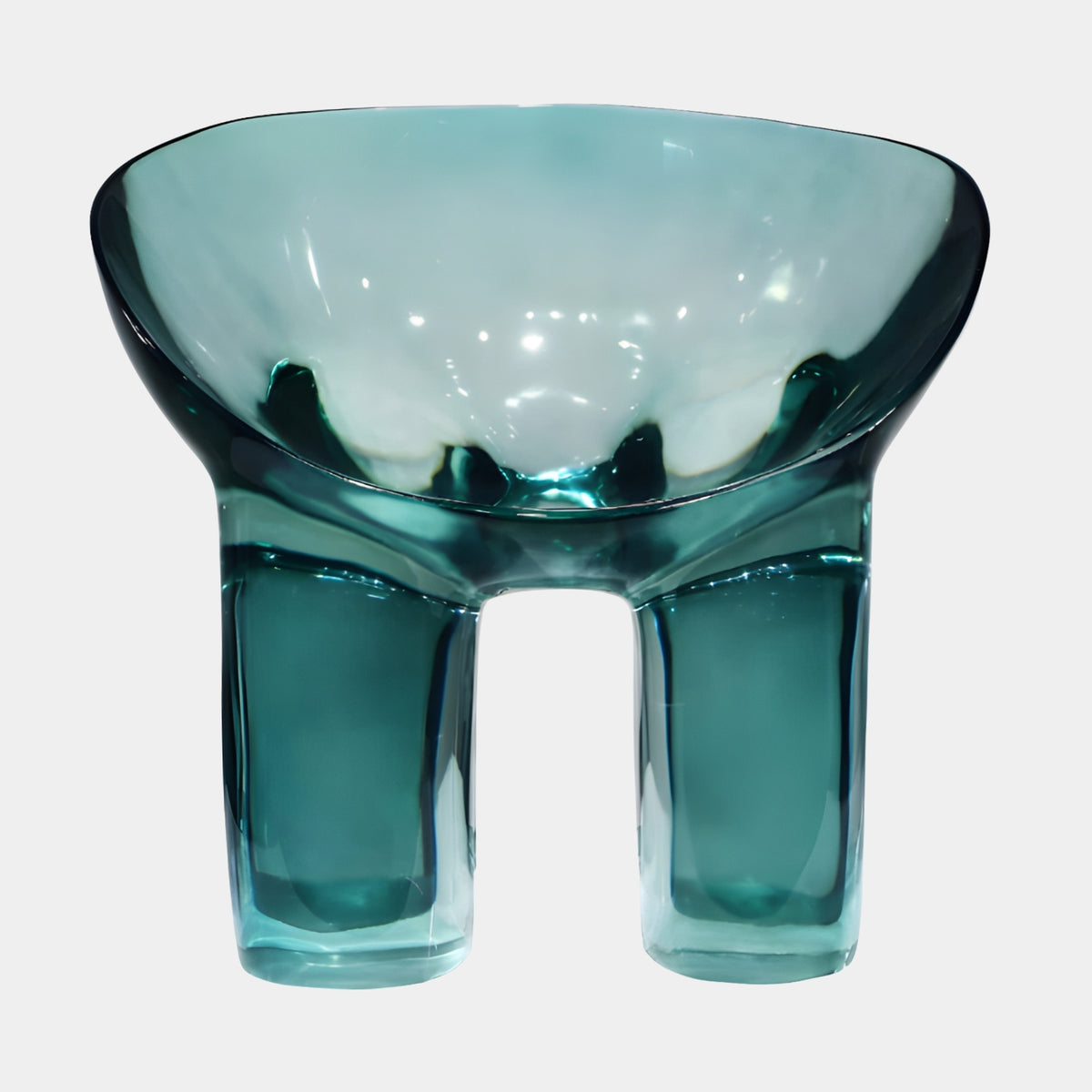 Teal Bowl Seat Cast Resin Lounge Chair - 64cm