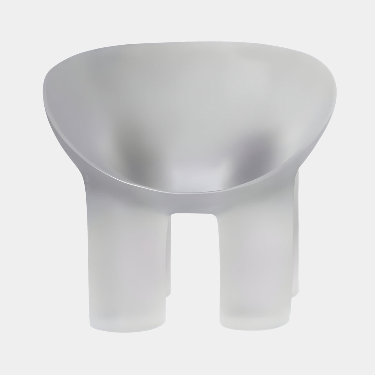 White Frosted Bowl Seat Cast Resin Lounge Chair - 64cm