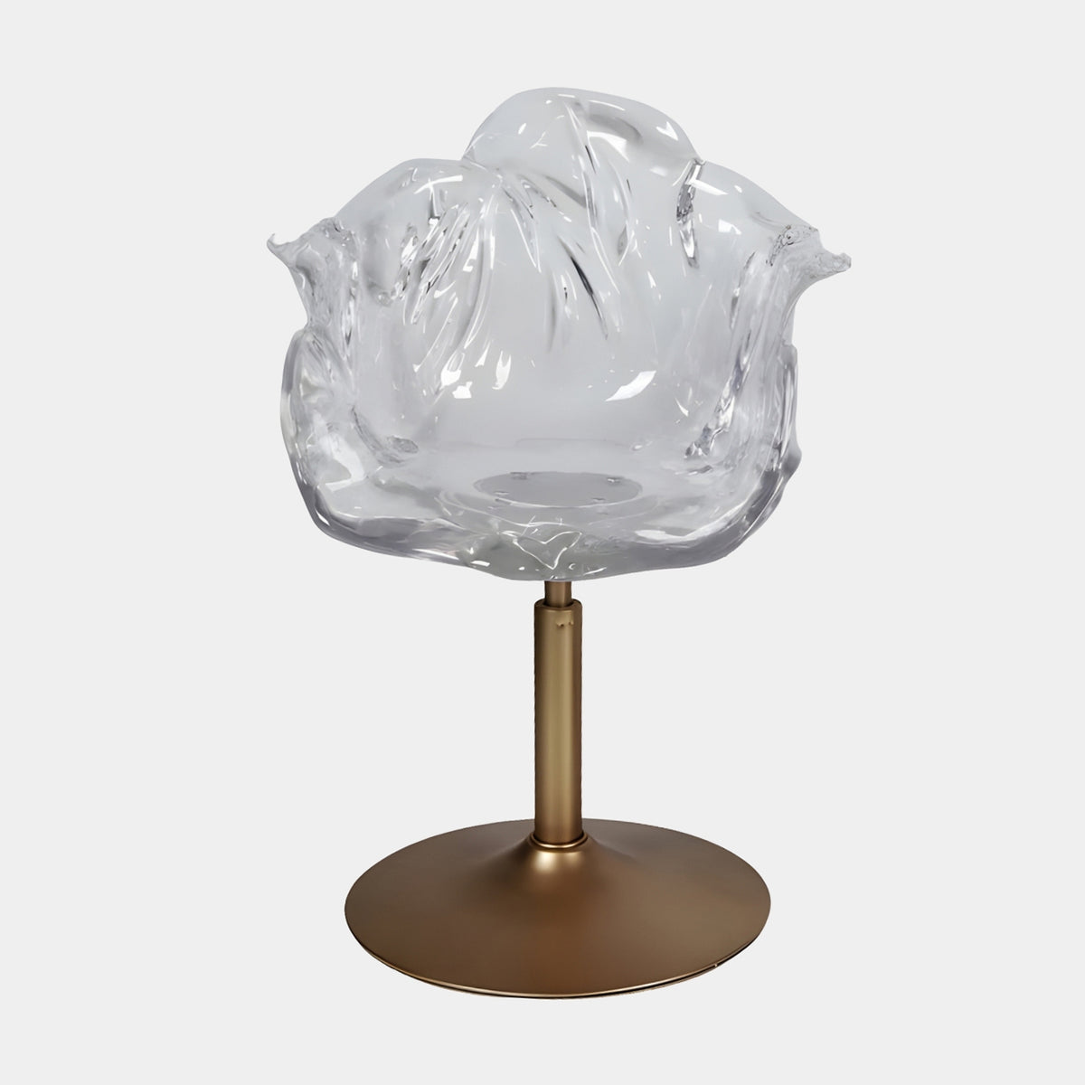 Clear & Bronze Petal Shell Resin Swivel Chair - 80cm