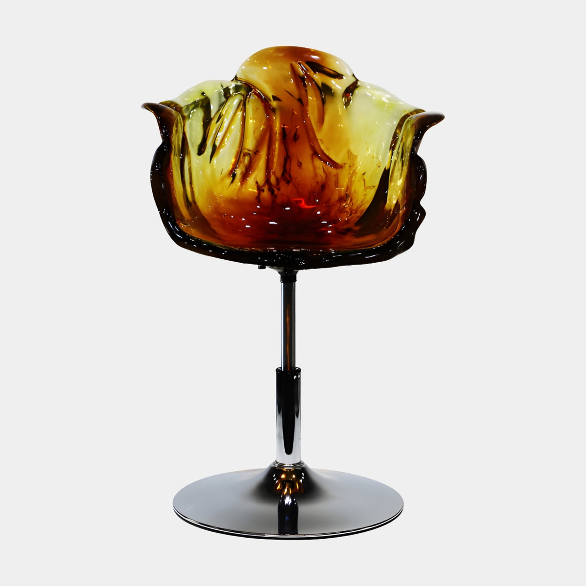 Amber Swirl Petal Resin Swivel Chair - 80cm